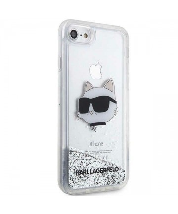 Karl Lagerfeld KLHCI8LNHCCS iPhone 7/8/ SE 2020/2022 silver/silver hardcase Glitter Choupette Head