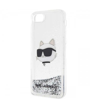 Karl Lagerfeld KLHCI8LNHCCS iPhone 7/8/ SE 2020/2022 silver/silver hardcase Glitter Choupette Head