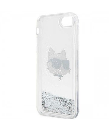 Karl Lagerfeld KLHCI8LNHCCS iPhone 7/8/ SE 2020/2022 silver/silver hardcase Glitter Choupette Head