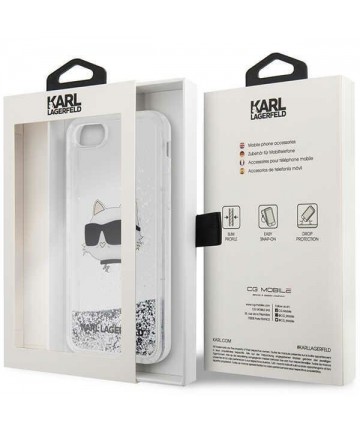 Karl Lagerfeld KLHCI8LNHCCS iPhone 7/8/ SE 2020/2022 silver/silver hardcase Glitter Choupette Head
