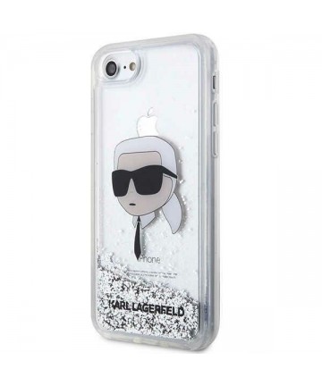 Karl Lagerfeld KLHCI8LNKHCH iPhone 7/8/ SE 2020/2022 silver/silver hardcase Glitter Karl Head