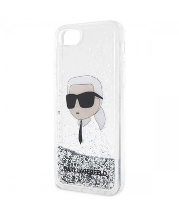 Karl Lagerfeld KLHCI8LNKHCH iPhone 7/8/ SE 2020/2022 silver/silver hardcase Glitter Karl Head