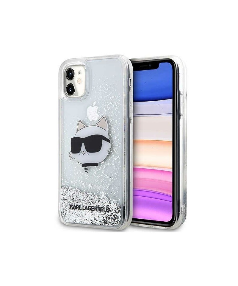 Karl Lagerfeld KLHCN61LNCHCS iPhone 11/ XR silver/silver hardcase Glitter Choupette Head