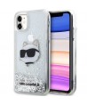 Karl Lagerfeld KLHCN61LNCHCS iPhone 11/ XR silver/silver hardcase Glitter Choupette Head