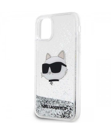Karl Lagerfeld KLHCN61LNCHCS iPhone 11/ XR silver/silver hardcase Glitter Choupette Head