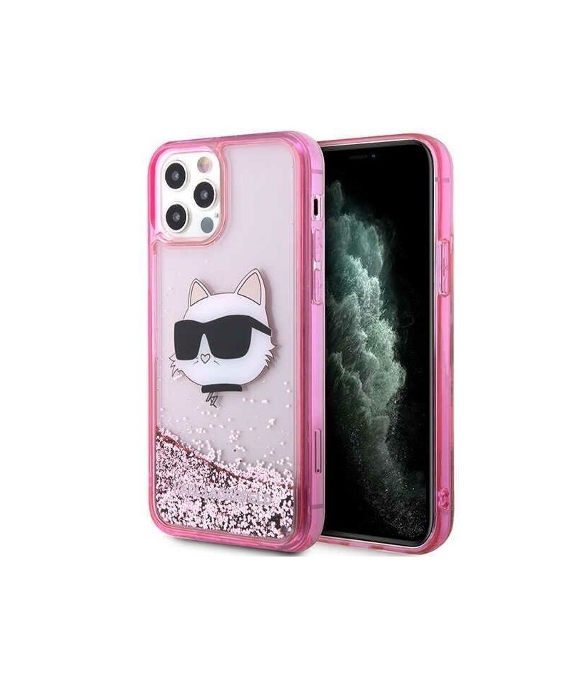 Karl Lagerfeld KLHCP12MLNCHCP iPhone 12/ 12 Pro 6.1" pink/pink hardcase Glitter Choupette Head