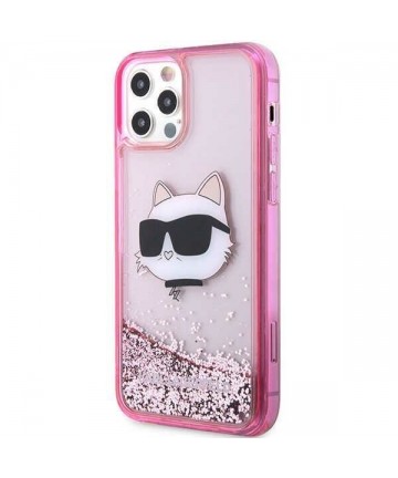Karl Lagerfeld KLHCP12MLNCHCP iPhone 12/ 12 Pro 6.1" pink/pink hardcase Glitter Choupette Head