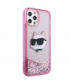 Karl Lagerfeld KLHCP12MLNCHCP iPhone 12/ 12 Pro 6.1" pink/pink hardcase Glitter Choupette Head