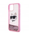Karl Lagerfeld KLHCP12MLNCHCP iPhone 12/ 12 Pro 6.1" pink/pink hardcase Glitter Choupette Head