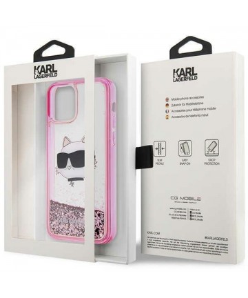 Karl Lagerfeld KLHCP12MLNCHCP iPhone 12/ 12 Pro 6.1" pink/pink hardcase Glitter Choupette Head