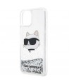 Karl Lagerfeld KLHCP12MLNHCCS iPhone 12/ 12 Pro 6.1" silver/silver hardcase Glitter Choupette Head