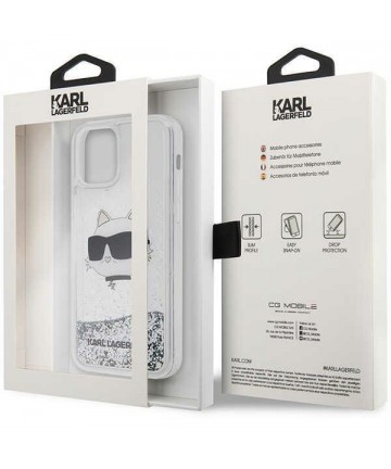 Karl Lagerfeld KLHCP12MLNHCCS iPhone 12/ 12 Pro 6.1" silver/silver hardcase Glitter Choupette Head