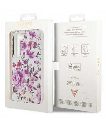 Guess GUHCS23MHCFWST S23+ S916 white/white hardcase Flower Collection