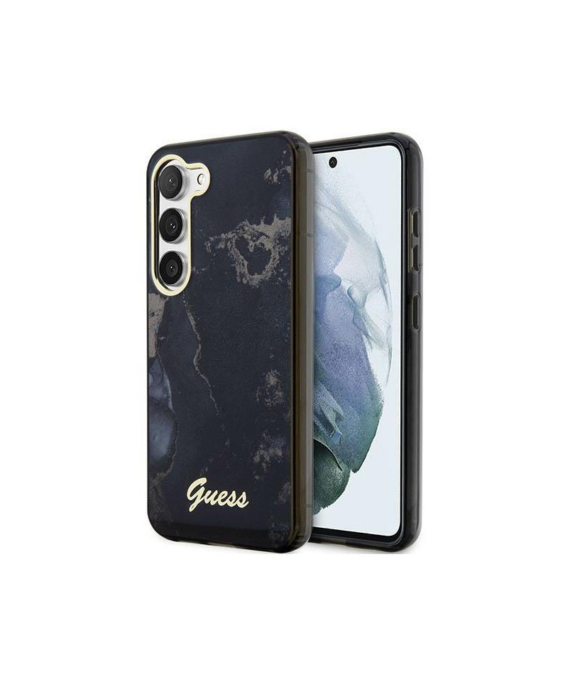 Guess GUHCS23MHTMRSK S23+ S916 black/black hardcase Golden Marble Collection