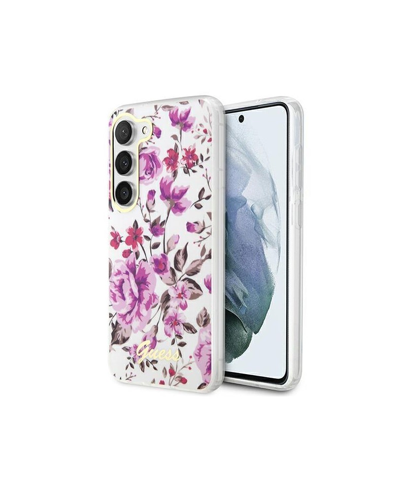 Guess GUHCS23SHCFWST S23 S911 white/white hardcase Flower Collection