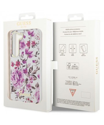 Guess GUHCS23SHCFWST S23 S911 white/white hardcase Flower Collection