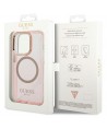 Guess GUHMP14XHTCMP iPhone 14 Pro Max 6.7" pink/pink hard case Gold Outline Translucent MagSafe