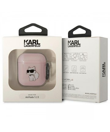 Karl Lagerfeld KLA2HNCHTCP Airpods 1/2 cover pink/pink Ikonik Choupette