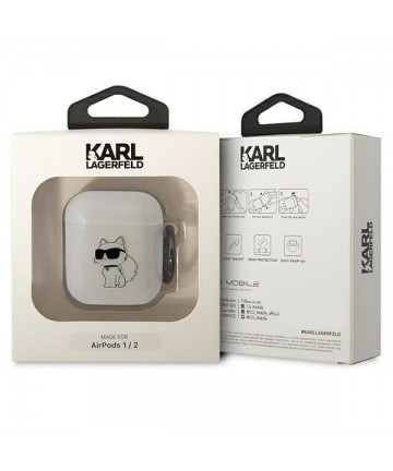 Karl Lagerfeld KLA2HNCHTCT Airpods 1/2 cover transparent Ikonik Choupette