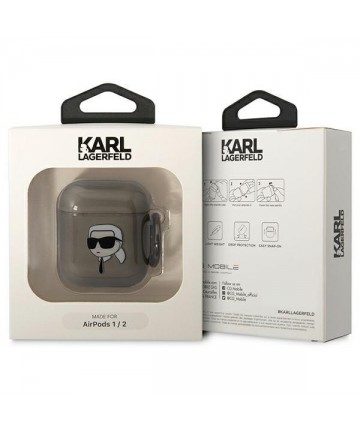 Karl Lagerfeld KLA2HNIKTCK AirPods 1/2 cover black/black Karl`s Head