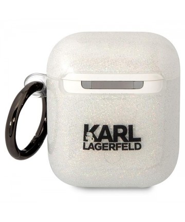 Karl Lagerfeld KLA2HNKCTGT Airpods 1/2 cover transparent Gliter Karl&Choupette