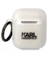 Karl Lagerfeld KLA2HNKCTGT Airpods 1/2 cover transparent Gliter Karl&Choupette