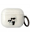 Karl Lagerfeld KLA3HNKCTGT Airpods 3 cover transparent Gliter Karl&Choupette