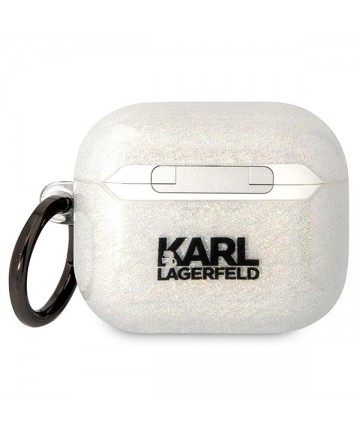 Karl Lagerfeld KLA3HNKCTGT Airpods 3 cover transparent Gliter Karl&Choupette