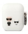 Karl Lagerfeld KLACA2SILKCW AirPods 1/2 cover white/white Silicone Karl & Choupette