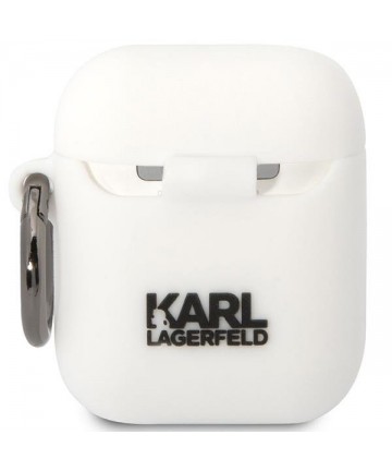 Karl Lagerfeld KLACA2SILKCW AirPods 1/2 cover white/white Silicone Karl & Choupette