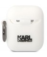 Karl Lagerfeld KLACA2SILKCW AirPods 1/2 cover white/white Silicone Karl & Choupette