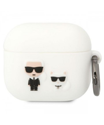 Karl Lagerfeld KLACA3SILKCW AirPods 3 cover white/white Silicone Karl & Choupette