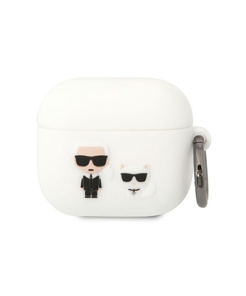 Karl Lagerfeld KLACA3SILKCW AirPods 3 cover white/white Silicone Karl & Choupette