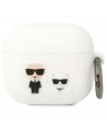 Karl Lagerfeld KLACA3SILKCW AirPods 3 cover white/white Silicone Karl & Choupette