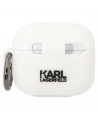 Karl Lagerfeld KLACA3SILKCW AirPods 3 cover white/white Silicone Karl & Choupette