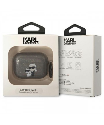 Karl Lagerfeld KLAPHNKCTGK Airpods Pro cover black/black Gliter Karl&Choupette