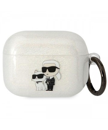 Karl Lagerfeld KLAPHNKCTGT Airpods Pro cover transparent Gliter Karl&Choupette