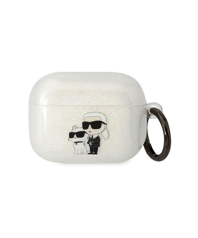Karl Lagerfeld KLAPHNKCTGT Airpods Pro cover transparent Gliter Karl&Choupette