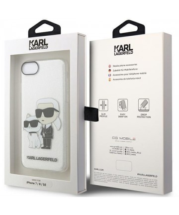 Karl Lagerfeld KLHCI8HNKCTGT iPhone 7/8/ SE 2020 / SE 2022 transparent hardcase Gliter Karl&Choupette