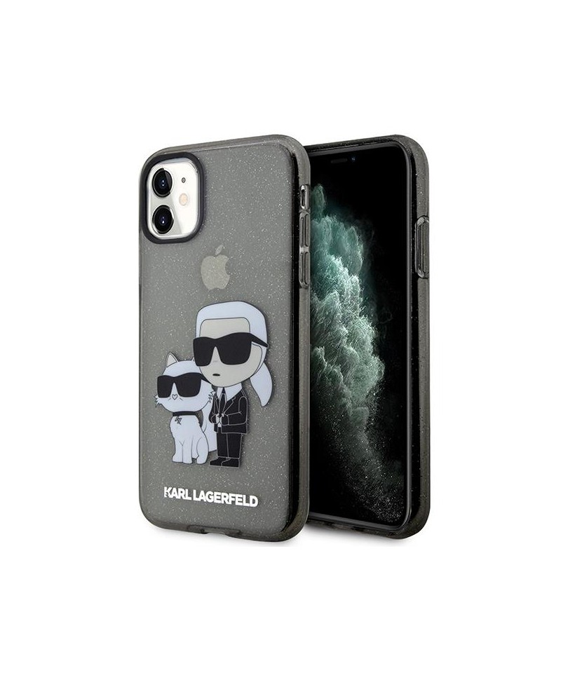 Karl Lagerfeld KLHCN61HNKCTGK iPhone 11 / Xr 6.1" black/black hardcase Gliter Karl&Choupette
