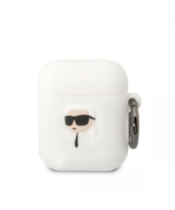 Karl Lagerfeld KLA2RUNIKH AirPods 1/2 cover white/white Silicone Karl Head 3D
