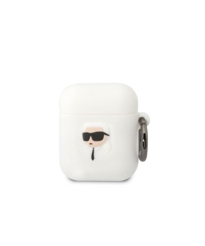 Karl Lagerfeld KLA2RUNIKH AirPods 1/2 cover white/white Silicone Karl Head 3D