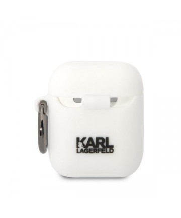 Karl Lagerfeld KLA2RUNIKH AirPods 1/2 cover white/white Silicone Karl Head 3D