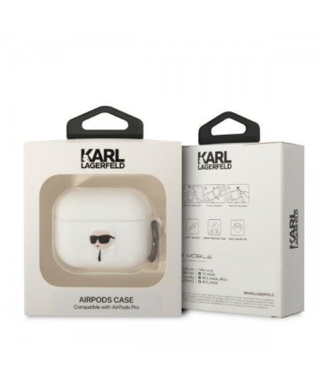 Karl Lagerfeld KLAPRUNIKH AirPods Pro cover white/white Silicone Karl Head 3D