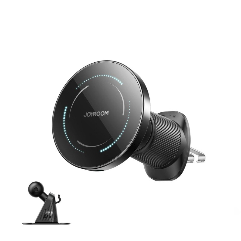Joyroom JR-ZS502 MagSafe Compatible Car Holder with Wireless Charger for Air Vent/Dashboard - Black