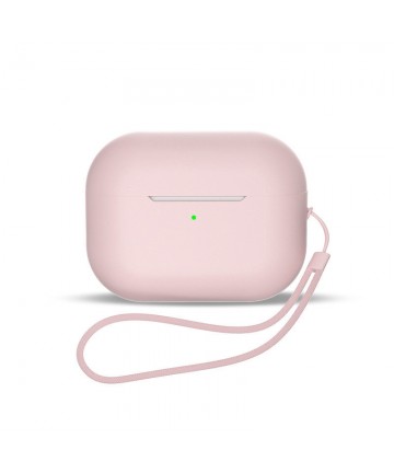 AirPods 1 / AirPods 2 Silicone Case + Lanyard Wrist Strap - Pink
