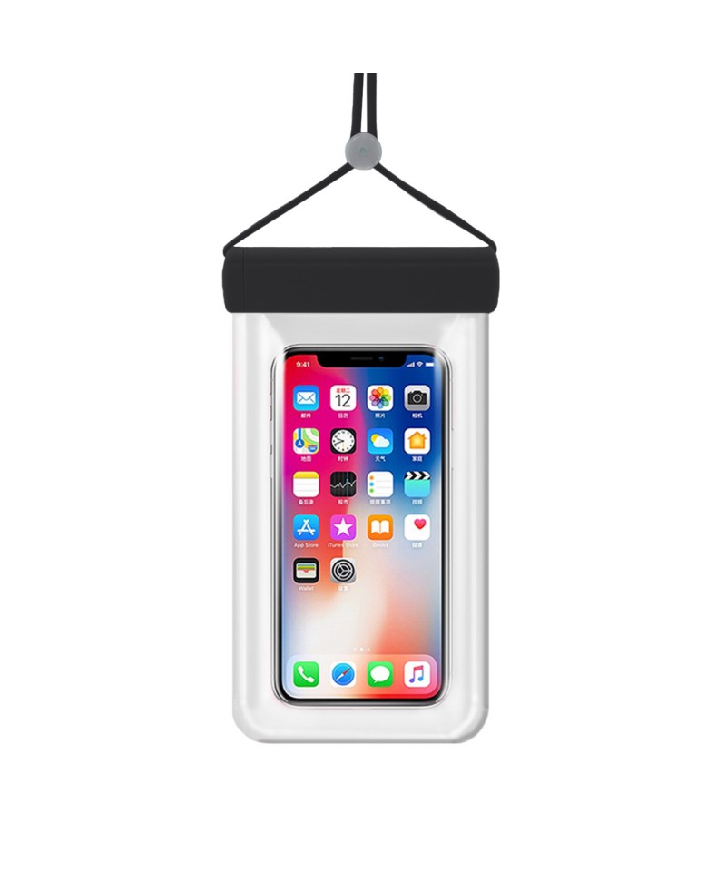 Waterproof case for phones up to 6.7" for the pool, beach, kayak, seaside - black