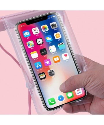 Waterproof case for phones up to 6.7" for the pool, beach, kayak, seaside - black