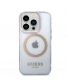 Guess GUHMP14LHTCMU iPhone 14 Pro 6.1" purple/purple hard case Gold Outline Translucent MagSafe