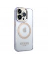 Guess GUHMP14LHTCMU iPhone 14 Pro 6.1" purple/purple hard case Gold Outline Translucent MagSafe